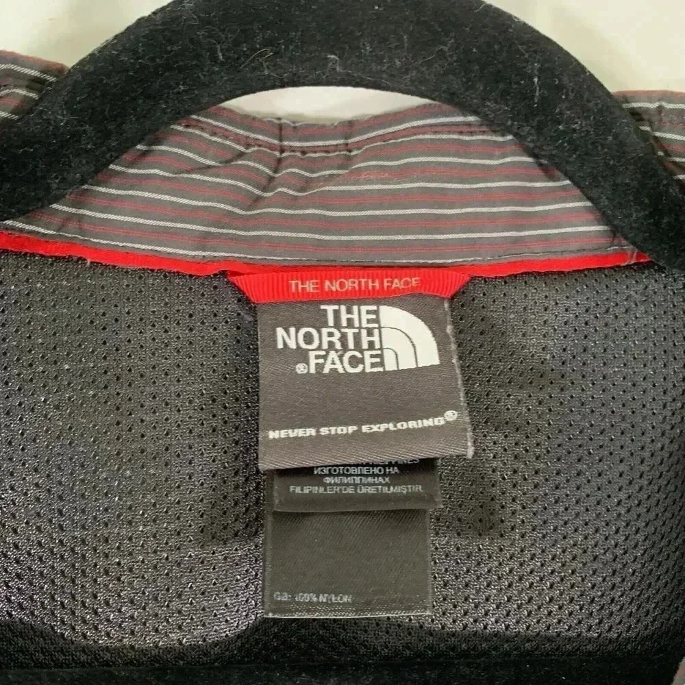 North Face Shirt Men's XXL Red Striped Long Sleeve Button Up Zip Pocket